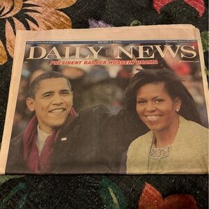Daily News Newspaper with Barack Obama Cover